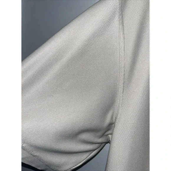 PGA Tour Polo Shirt Mens Large Tan Short Sleeve Golf Performance Good Ribbed - Picture 7 of 12